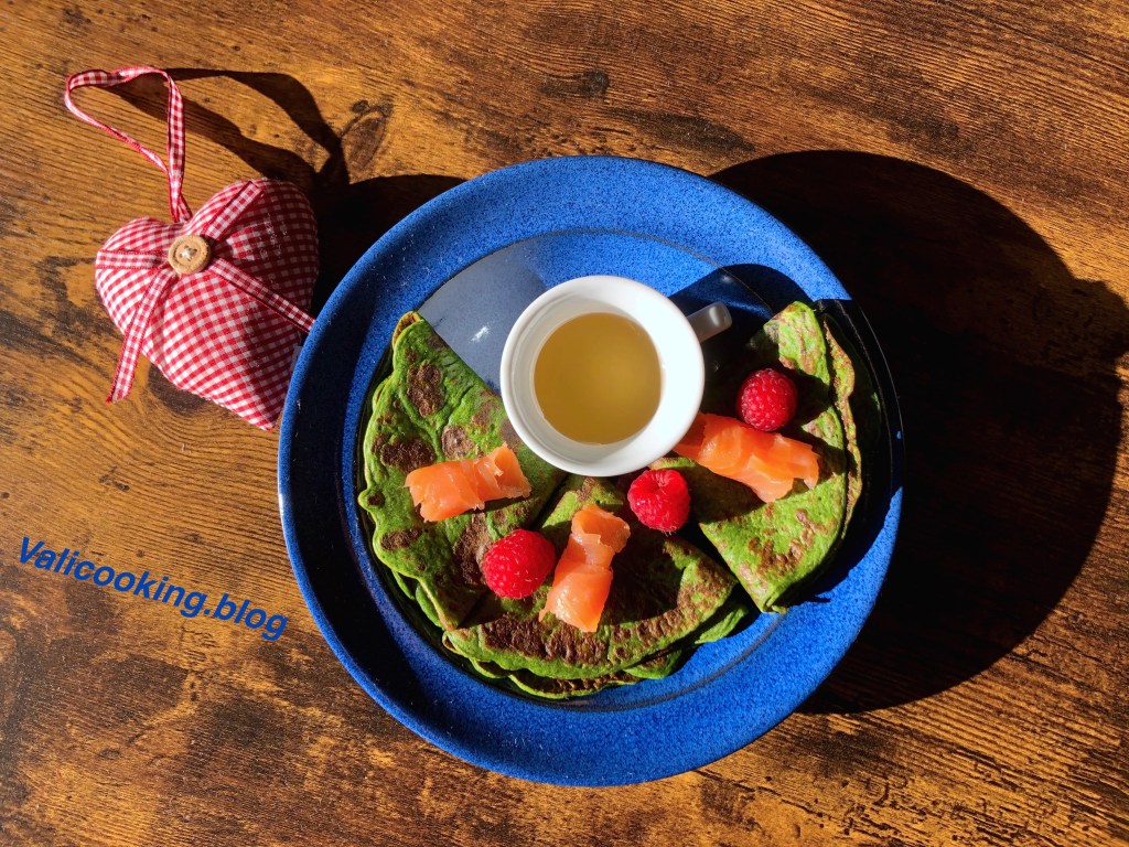 Spinach Pancakes with Salmon