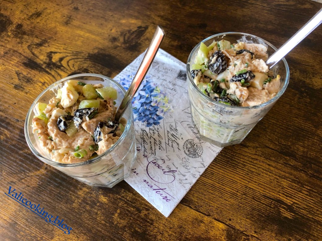 Chicken Salad with Prunes, Walnuts and Cucumbers